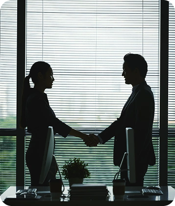 Business handshake silhouette